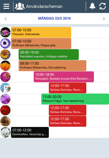 Se dina kollegors schema i mobilappen.