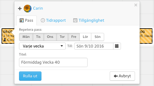 Schemaverktyg i schemat