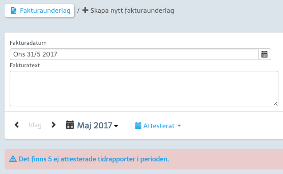 Varning i fakturaunderlag
