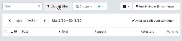 Gruppering och filtrering