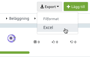 Exportera till Excel