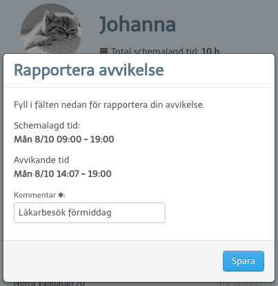 Avvikelser i stämpelklockan