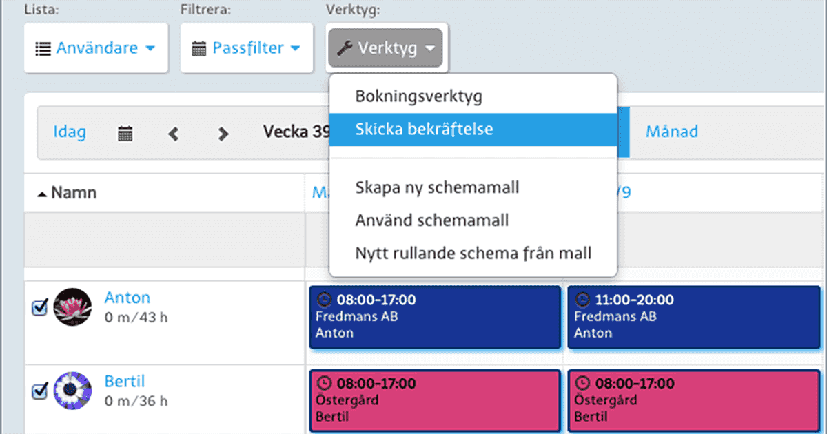 E-posta bokningsbekräftelse till externa mottagare direkt ifrån schemat.