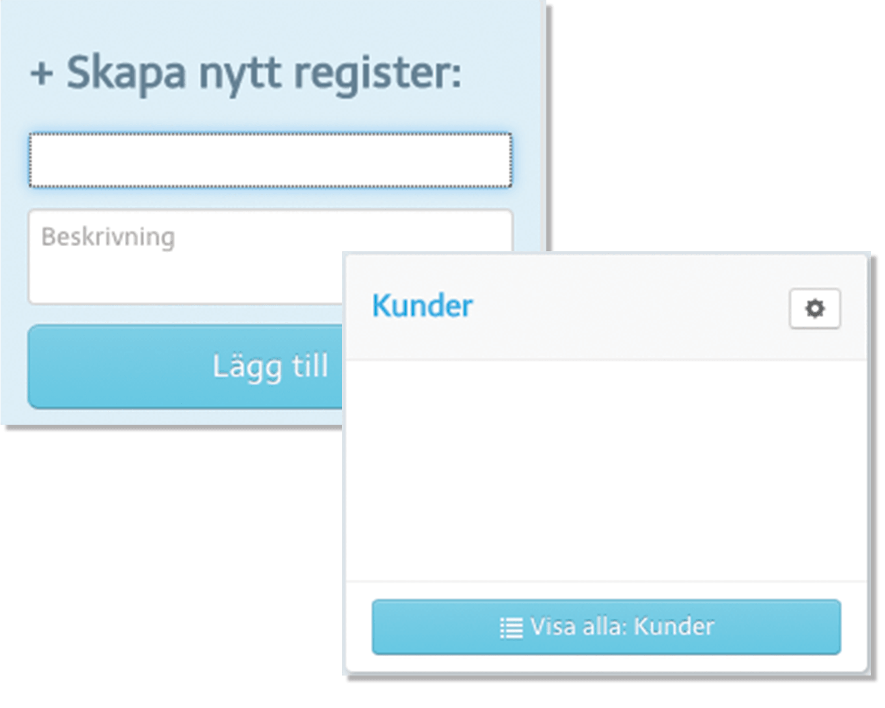 Skapa ett kundregister.